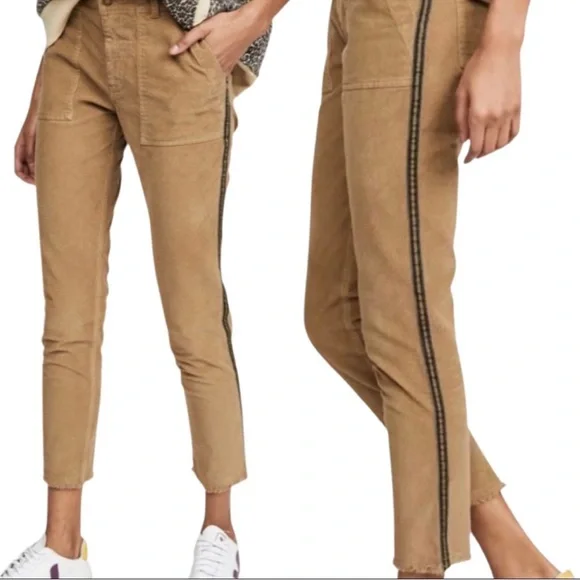 NILI LOTAN Jenna Corduroy Pant With Tape Mossy Gold 8 - Picture 8 of 11